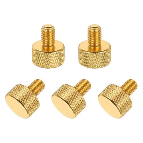 Vista 70 de MECCANIXITY 5 piezas M6x14mm Tornillos de pulgar estriado de cabeza plana, pernos de rosca completa de aleación de aluminio sólido para carcasas
