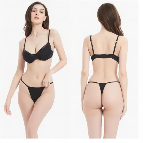 Vista 3 de KVICOSE Shows - Tangas y tangas de encaje seguras y sexys, paquete de 3 calzones de bikini de tiro bajo para mujer, talla M-XL