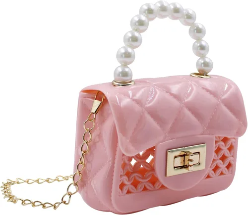 Vista 3 de Mini monederos de corazón para niñas pequeñas y pequeñas, lindo bolso cruzado de princesa, Rosa -Hueco