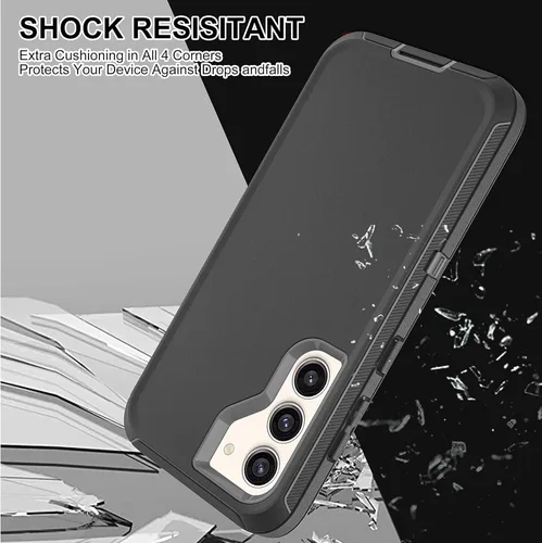 Vista 6 de Funda para Galaxy S23, S23 con protector de pantalla de TPU flexible autorreparable [2 paquetes], 3 en 1, funda de protección resistente a prueba