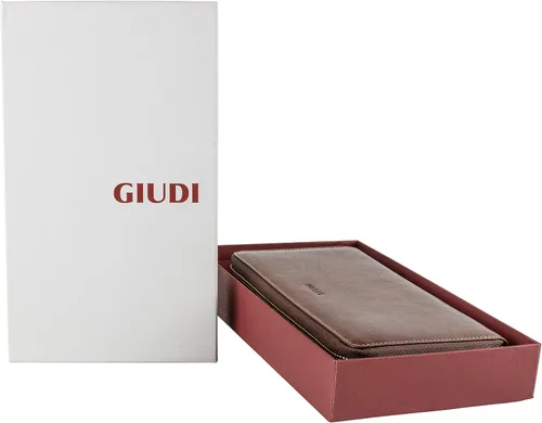 Vista 2 de Giudi Elegante cartera para mujer Hecho en Italia Cuero auténtico Gran capacidad Bolso para mujer para tarjeta y dinero Organizador delgado
