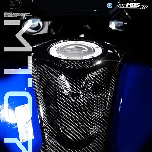 Vista 5 de Cubierta superior del tanque de combustible de fibra de carbono compatible con Yamaha MT-07 2021