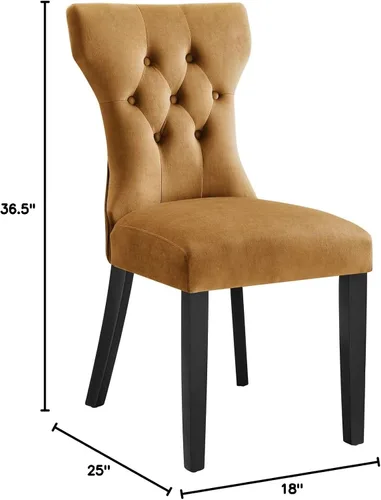 Vista 3 de Modway Silueta - Silla de comedor, color coñac