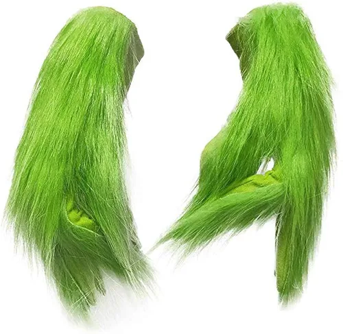Vista 2 de Accesorios para disfraz de Navidad máscara de látex verde aterradora máscaras para adultos