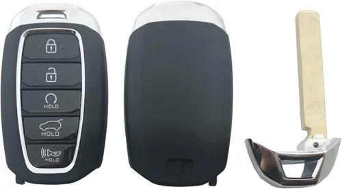Vista 5 de Funda para llavero Hyundai Palisade de 5 botones de entrada remota sin llave, repuesto (negro)
