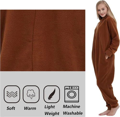 Vista 4 de SimZoo Adult Animal Onesie Pajamas, Men and Women's Animal Cosplay Costume Sleepwear, One-Piece Unisex Homewear