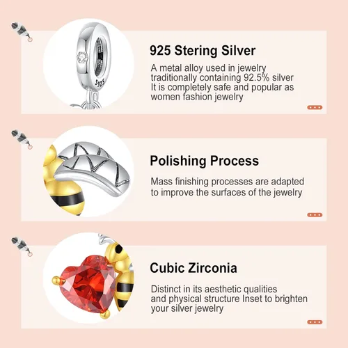 Vista 4 de Annmors Silver Charms for Bracelets S925 Love Heart Mom Birthday Dangle for Women Bracelet & Necklace Pendant