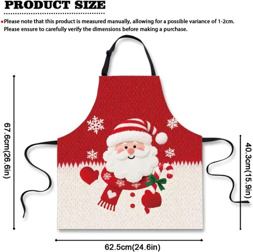 Vista 123 de Dreaweet Delantal de cocina unisex con cuello ajustable de Navidad