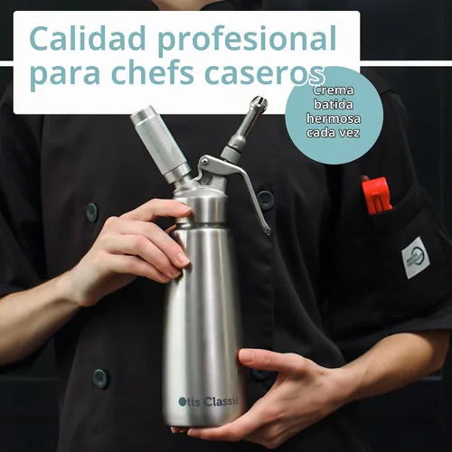 Vista 8 de Despachador de crema batida para cocinar, de acero inoxidable, para uso profesional, 500 ml Grado profesional, tres puntas de decoración, calidad