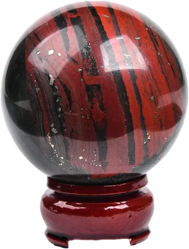 Vista 98 de JIC Gem Piedra Natural de Jaspe Africano Cristal de Curación Esfera Adivinación Bola de Piedra Preciosa, Feng Shui Reiki Aura Decoración