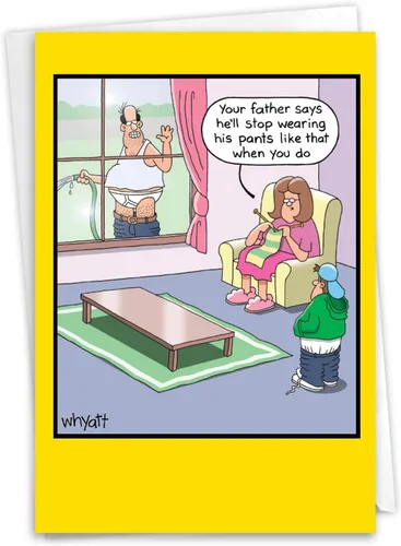 Vista 17 de NobleWorks - 1 tarjeta de felicitación del día del padre divertida - Tarjeta de humor para papá de hijo, hija, tarjeta de notas con sobre - Hojas