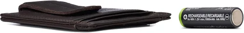 Vista 4 de Alpine Swiss Cartera de cuero con clip de dinero RFID Dermot para hombre viene en una caja de regalo