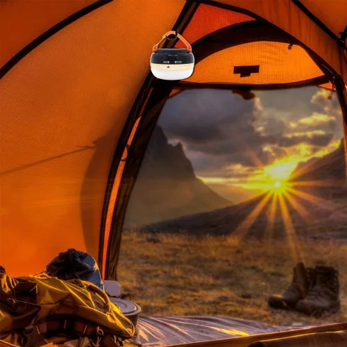 Vista 7 de Paquete de 2 faroles LED portátiles para camping, luz de tienda de campaña al aire libre, lámpara de campamento colgante con 5 modos, gancho