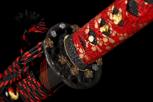 Vista 3 de KATOKU - Espada Katana Samurai japonesa con tema de Sakura Roja Espada Espada Completa