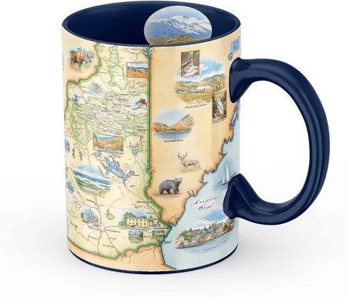 Vista 50 de Taza de cerámica con mapa de 1000 islas de Xplorer Maps (16oz) – Taza de café libre de BPA para bebidas frías y calientes – Perfecta para oficina
