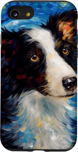 Vista 18 de iPhone 16 Border Collie Starry Night Van Gogh Border Collie Case