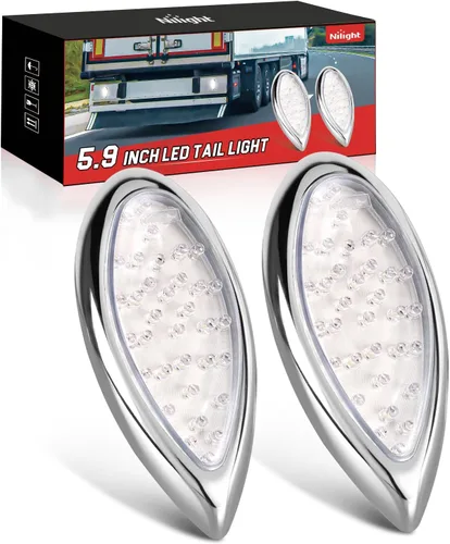 Vista 23 de Nilight juego de 2 luces de señalización de giro LED de 16 luces ámbar, carcasa de aluminio de 4.4 pulgadas, luces indicadoras de señalización