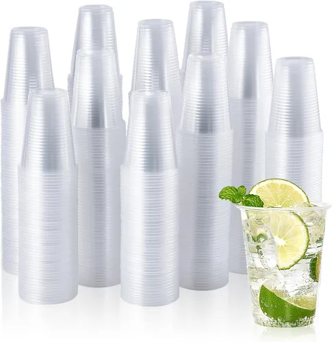 Vista 9 de Vplus 2000 Pack Vasos de Plástico Transparente de 12 onzas, Vasos Desechables de 12 onzas para Agua Fría, Vasos de Fiesta, Vasos de Plástico