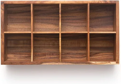 Vista 8 de Ironwood Gourmet Caja de té de madera de acacia, rectangular XL, con 10 compartimentos Store & Display Tea Bag Collections Beautiful Acacia Wood