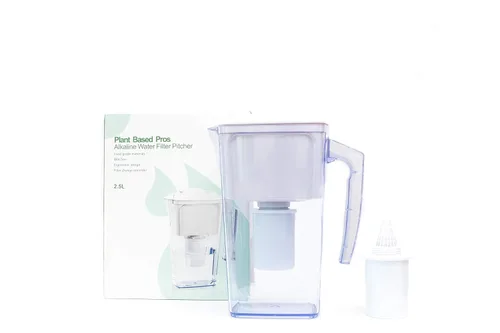 Vista 8 de Jarra de filtro de agua alcalina - Ionizador de agua pura saludable de 2.5 litros, dos filtros de carbón activado de 60 días, sin BPA, saludable