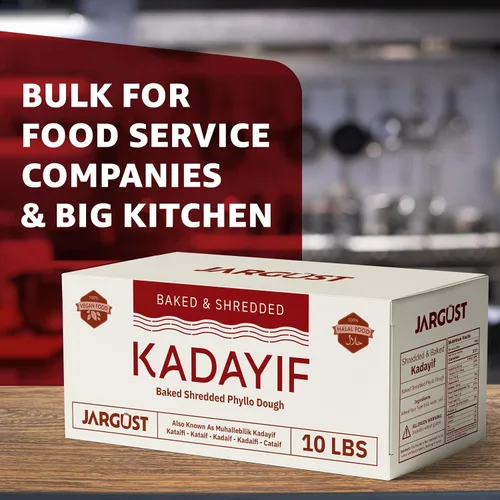 Vista 4 de Kataifi horneado y rallado a granel 10 libras, masa de fillo rallada, masa de pastelería, katayif picado, ingrediente para The Viral Dubai Pistachio