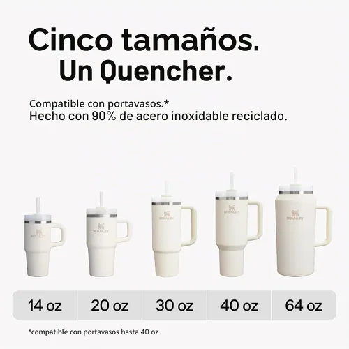Vista 5 de STANLEY Quencher H2.0 - Vaso de 30 onzas con mango y popote Tapa de 3 posiciones Flowstate Compatible con portavasos para viajes Taza de acero