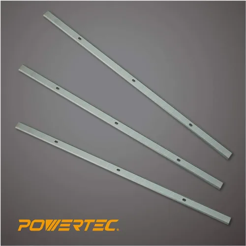 Vista 4 de POWERTEC Cuchillas cepilladoras de 13 pulgadas para cepilladoras WEN PL1303, 6552T, 6552, repuesto para cuchillos cepilladores BP133K, BP133M, juego