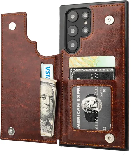 Vista 16 de ONETOP - Funda tipo cartera para Samsung Galaxy S22 con tarjetero, color negro Kickstand,ID/Cash Holder,Case Wallet with Card Slots,Double