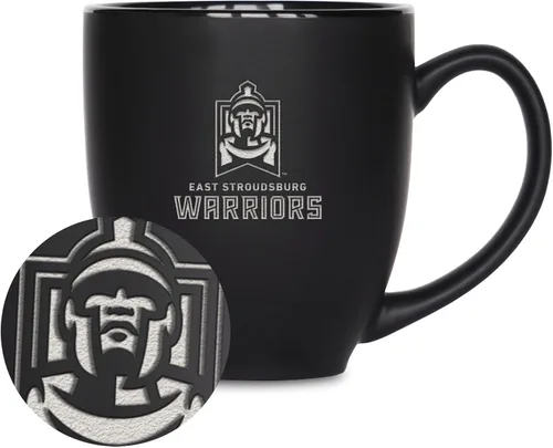 Vista 80 de Rico Industries - Taza de cerámica mate negra con grabado láser estándar de 15oz para NCAA (escuelas T & U) - Para bebidas calientes o frías