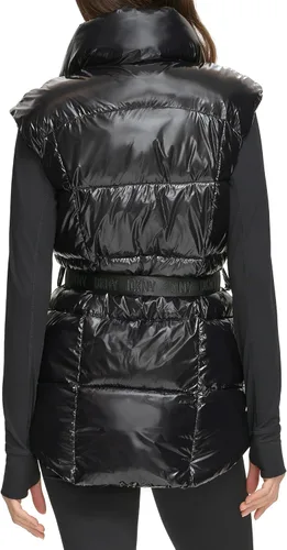 Vista 4 de DKNY Chaleco acolchado de rendimiento para mujer con cinturón Wet Sire