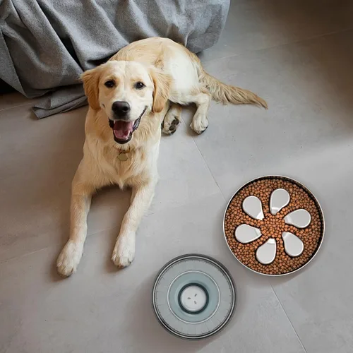 Vista 7 de Feedoo Tazón de alimentación lenta para perros de 3.5 tazas, acero