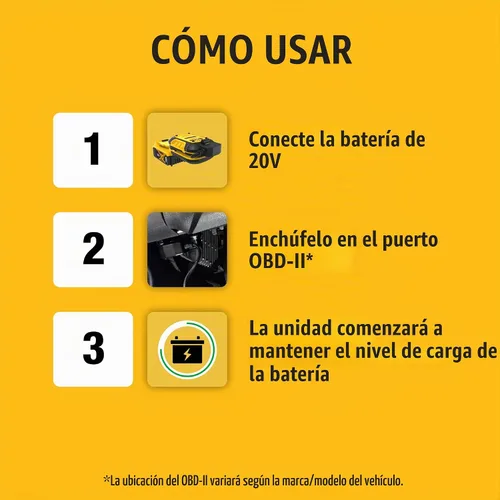 Vista 7 de DeWalt DXAEOBDK - Mantenedor de batería de 1 amperios para vehículos