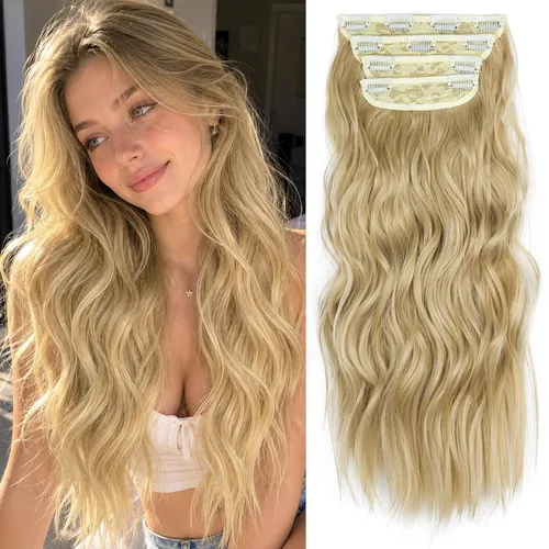 Vista 23 de Extensiones de cabello lacio con clip, suaves y gruesas (20 pulgadas, 4 unidades, 16H613#)