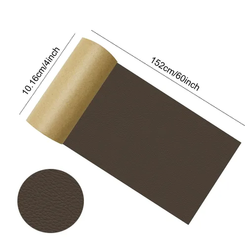 Vista 2 de Kit de cinta de reparación de cuero para camillas, 2 paquetes de adhesivo de 4 x 60 pulgadas, para sofá, muebles, sofá, cinturones de seguridad