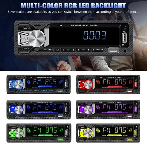 Vista 12 de Receptores de audio para coche con Bluetooth manos libres con pantalla LCD digital, radio FM para coche, reproductor de MP3, carga rápida