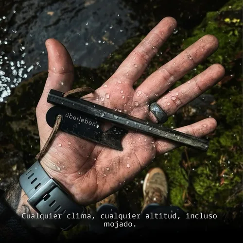 Vista 3 de überleben Hexå Ferro Rod Fire Starter Survival Tool – Up to 20,000 Strikes, 1/2" Thick Hexagon Fire Steel with Multi-Tool Striker & Lanyard