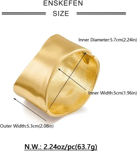 Vista 7 de Brazalete grueso de oro para mujer, pulsera ancha dorada martillada, pulsera de muñeca abierta, joyería de Navidad