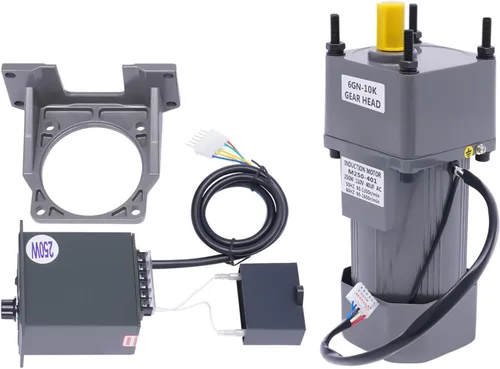 Vista 2 de Motor de engranajes eléctrico 110V 250W 10K Monofásico de alto par motor reductor de engranajes de CA 0-135 RPM Controlador de velocidad variable