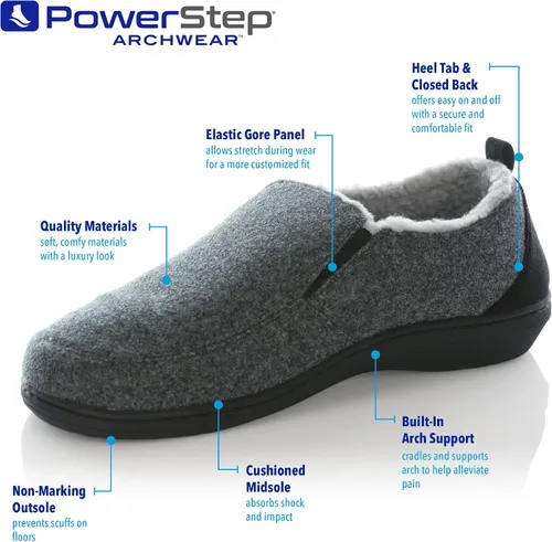 Vista 4 de Powerstep Men's 2022 Archwear, House Shoes, Orthotic Slippers with Arch Support