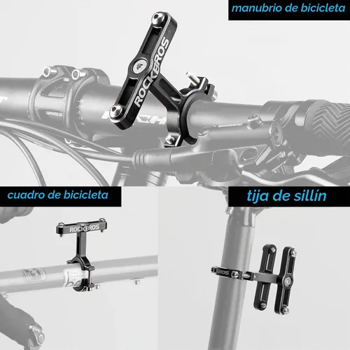Vista 5 de ROCKBROS Adaptador de jaula de botella de bicicleta, manillar de bicicleta, soporte de botella de agua, soporte de botella de aluminio ajustable