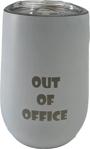 Vista 5 de Happy Hour Vaso de acero inoxidable con aislamiento de doble pared de 16 onzas, juego de 4 refranes caprichosos surtidos, (14200)