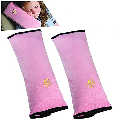 Vista 10 de 2 almohadas azules para cinturón de seguridad para niños, almohada para cinturón de seguridad de bebé, protector de almohada de asiento de automóvil