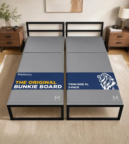 Vista 15 de Meliusly Premium 10mm Base para Cama Individual 2-Pack (96,5x190,5 cm) Diseño de Tablero de Cama de Perfil Bajo con Patente Pendiente - Bases