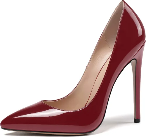 Vista 2 de Mettesally Zapatos de tacón alto para mujer con punta puntiaguda, tacones de aguja, zapatos de vestir para oficina y fiesta