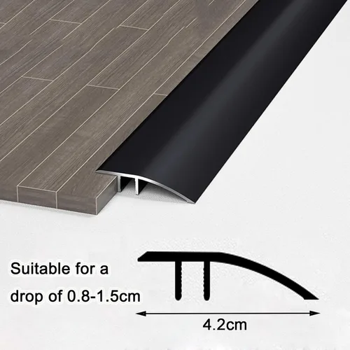 Vista 2 de Tira de umbral de transición de piso de aluminio, tira de puerta de piso laminada autoadhesiva, tira de unión de costuras de piso, adecuada