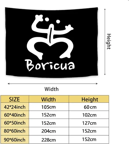 Vista 5 de Kizon Tapiz para colgar en la pared de la bandera de Puerto Rico Boricua para sala de estar, dormitorio, 60 x 40 pulgadas