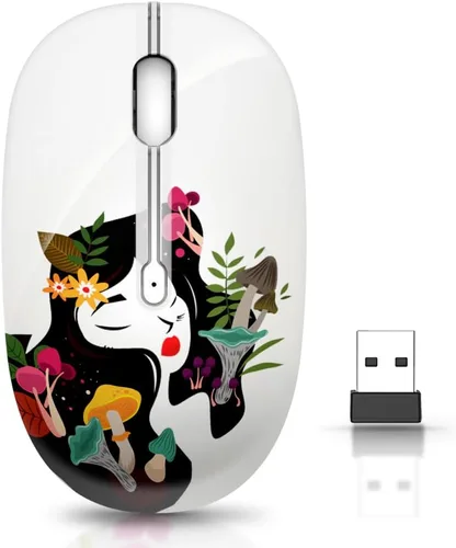 Vista 10 de JUHOO Ratón inalámbrico con nano receptor para PC, laptop, notebook, computadora, MacBook, menos ruido, ratones ópticos portátiles y móviles