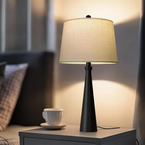 Vista 8 de Oneach Lámparas de mesa de 25.75 pulgadas para sala de estar, lámpara de noche regulable de 3 vías, con control táctil regulable de 3 vías, moderna