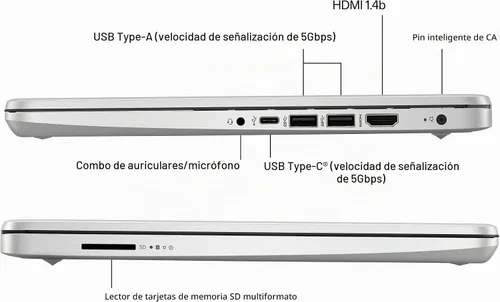 Vista 6 de HP 14 portátiles, Intel Celeron N4120, 8 GB de RAM, 128 GB eMMC + tarjeta