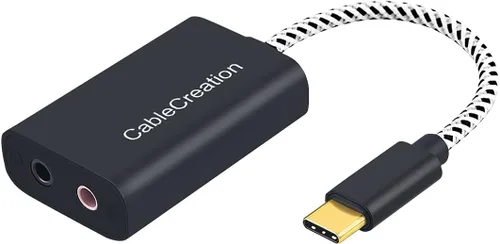 Vista 10 de CableCreation - Adaptador de audio USB con conector de 0.138 in, tarjeta de sonido estéreo externa USB con auriculares de 0.138 in y micrófono